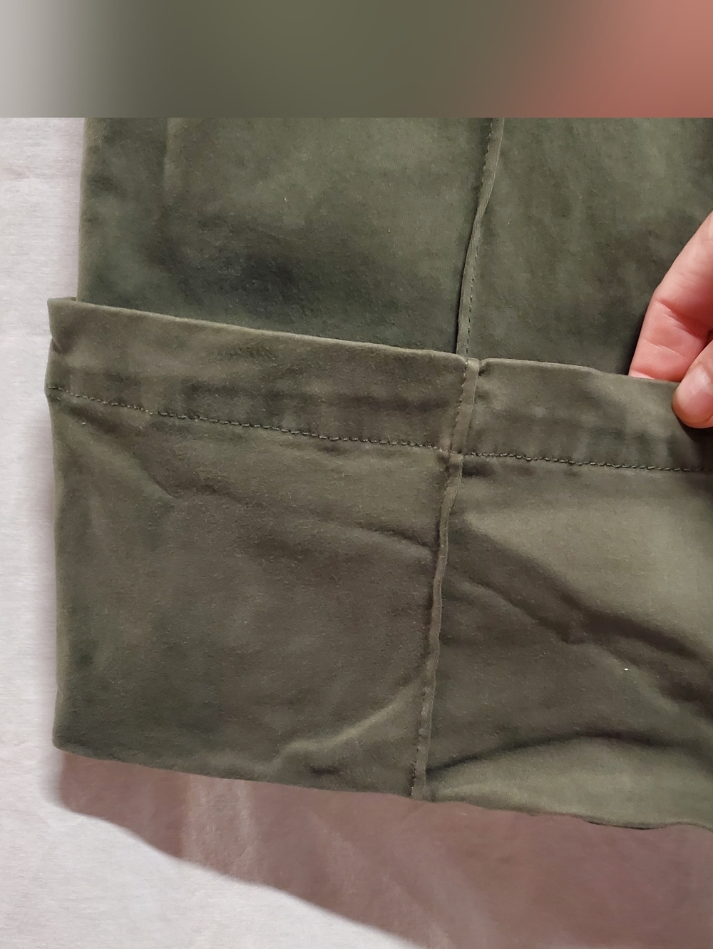 Anthropologie Pilcro olive green high rise wide leg cuffed crop pants 29 - Picture 8 of 13
